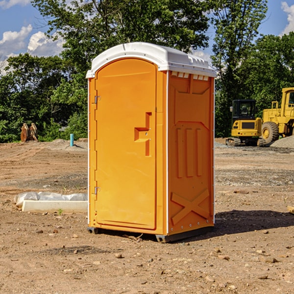 how often are the portable restrooms cleaned and serviced during a rental period in Ewing IL